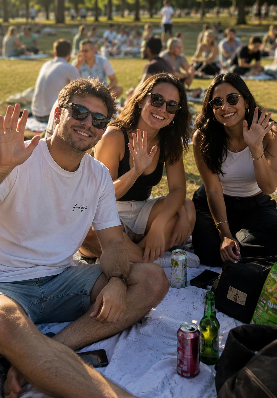 Friends enjoying the picnic together