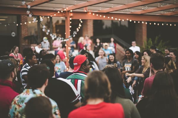 A justmoved gathering moment